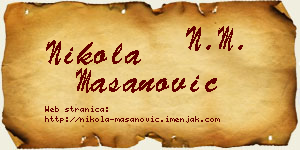Nikola Mašanović vizit kartica